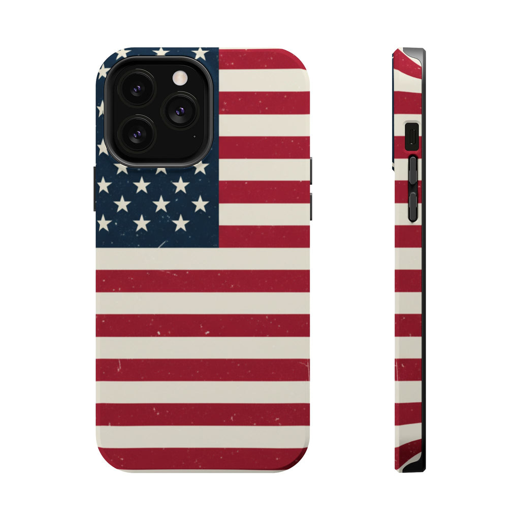 American Flag Magnetic Impact-Resistant Phone Case — USA Stars & Stripes Protection Fits iPhones
