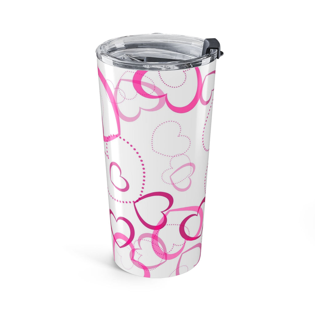 20oz Heart Pattern Tumbler – Pink Valentine Travel Cup