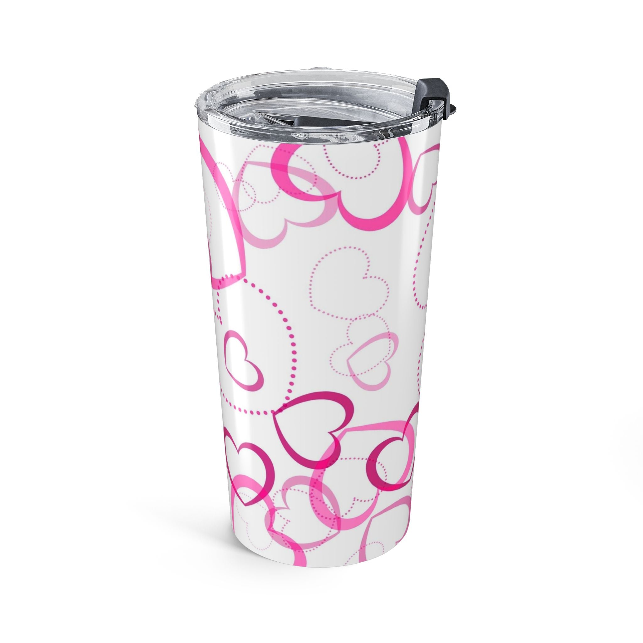 20oz Heart Pattern Tumbler – Pink Valentine Travel Cup