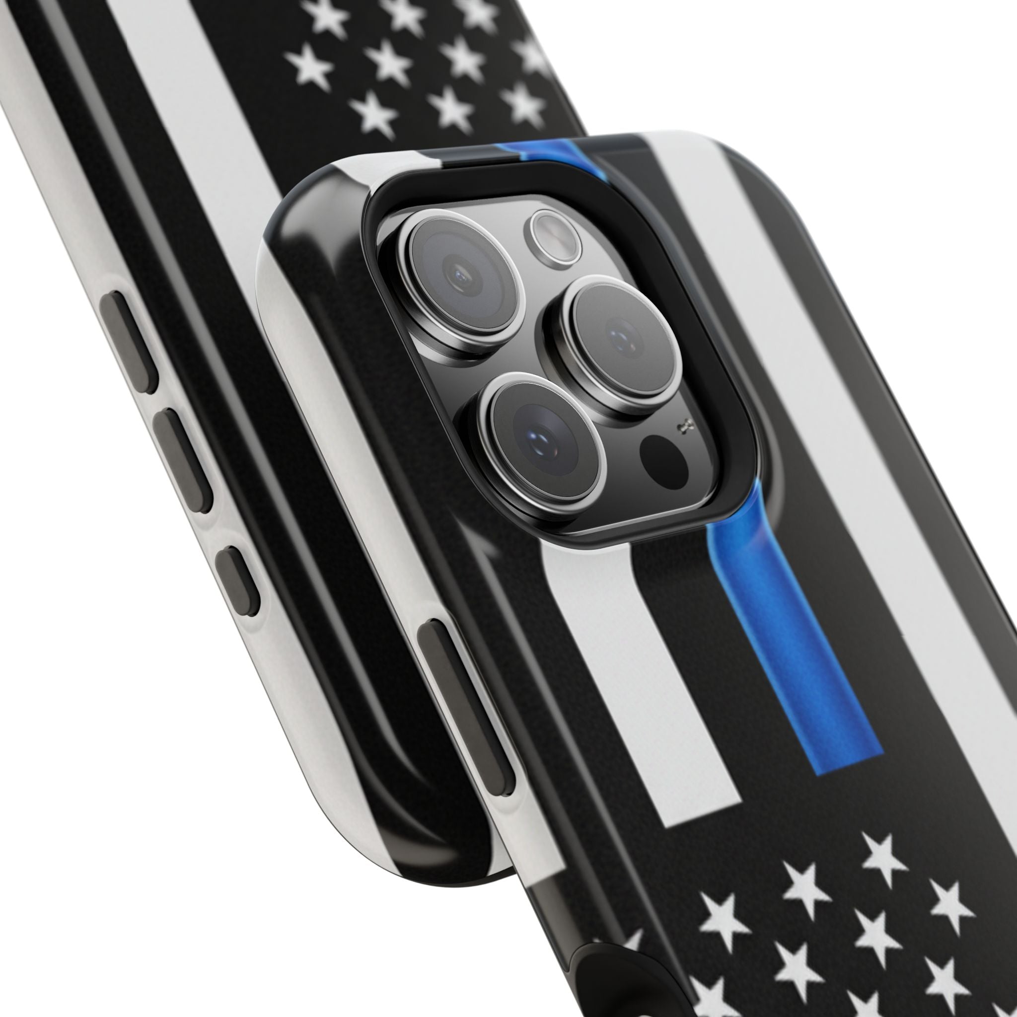 Thin Blue Line Magnetic Phone Case — Impact‑Resistant Protective Cover for iPhone