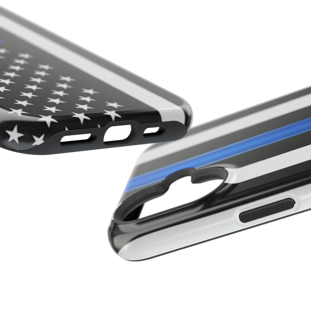 Thin Blue Line Magnetic Phone Case — Impact‑Resistant Protective Cover for iPhone