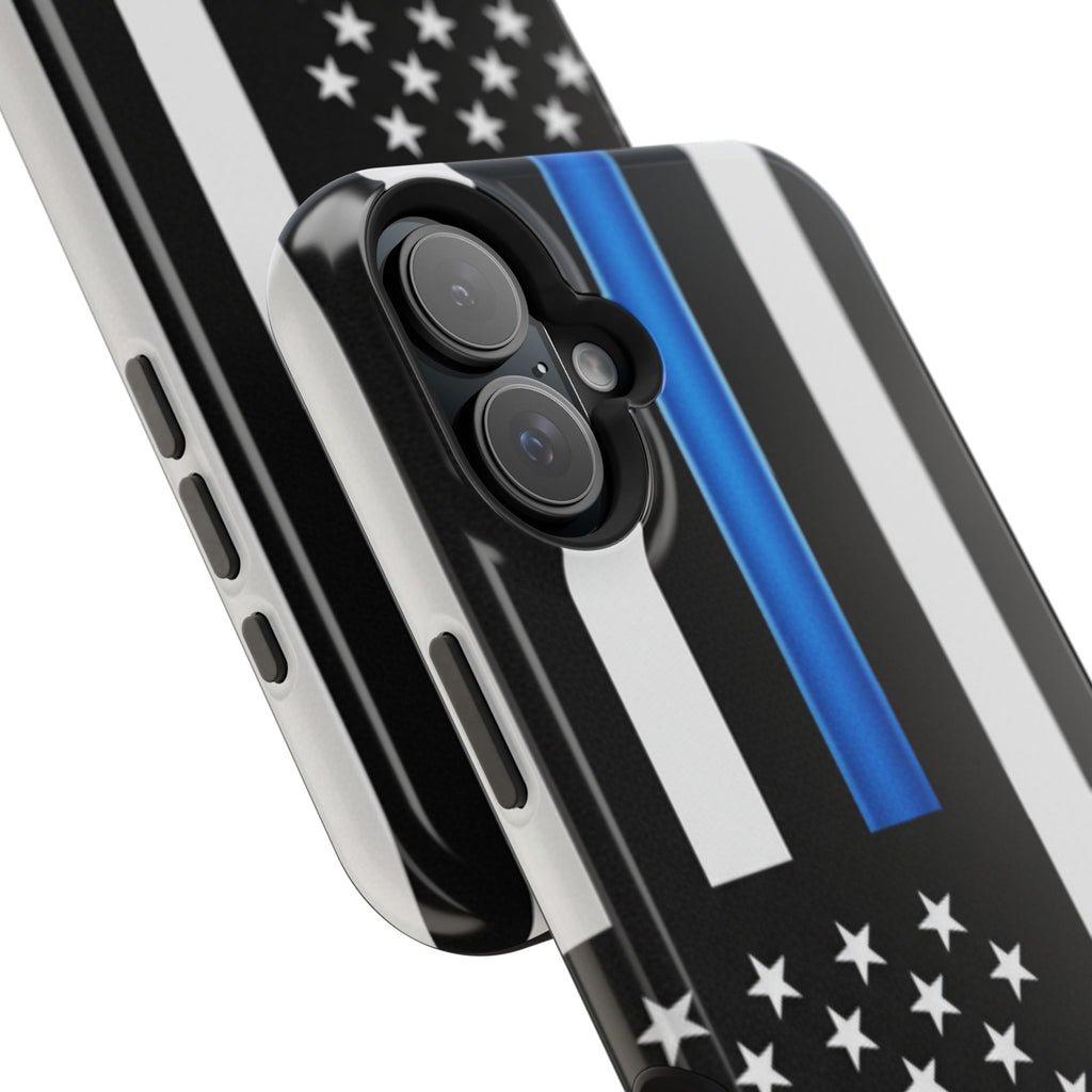 Thin Blue Line Magnetic Phone Case — Impact‑Resistant Protective Cover for iPhone