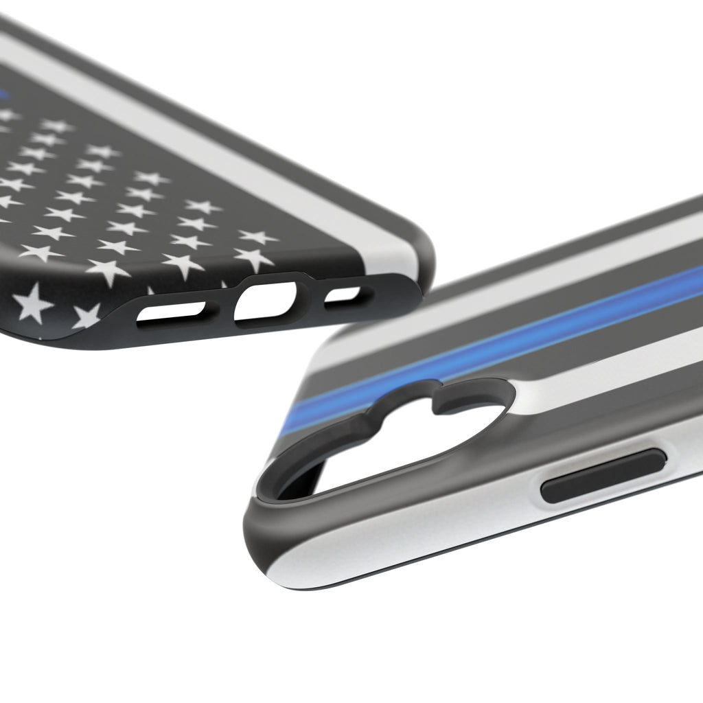 Thin Blue Line Magnetic Phone Case — Impact‑Resistant Protective Cover for iPhone