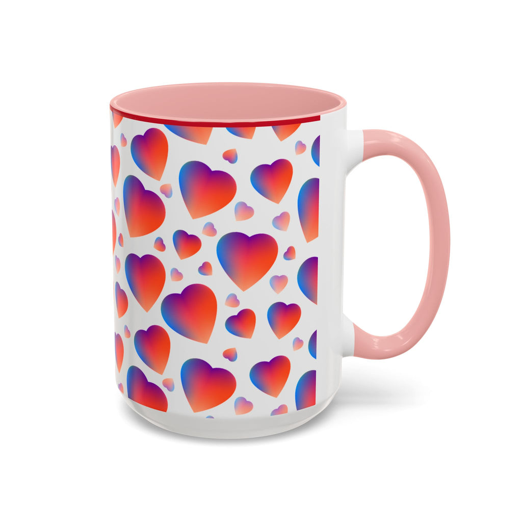 Pink Gradient Hearts Accent Coffee Mug 11oz & 15oz