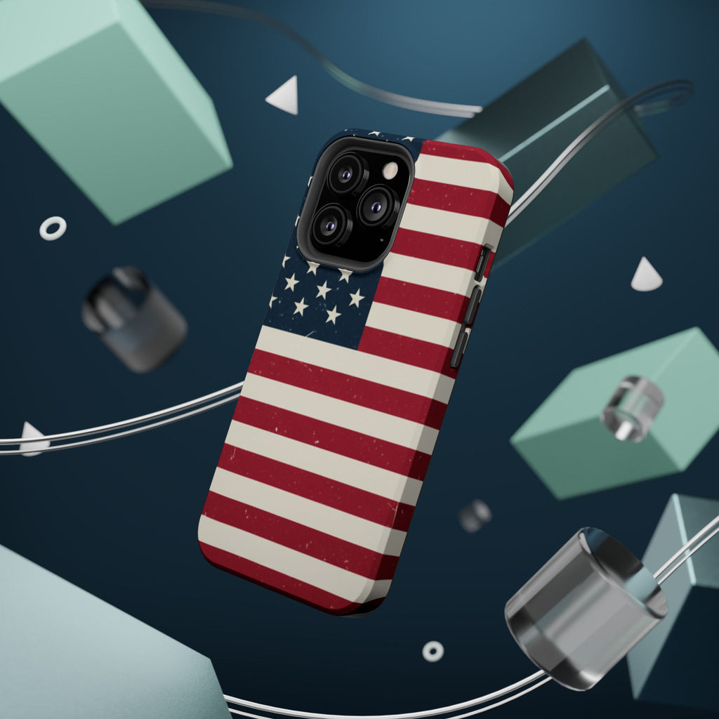 American Flag Magnetic Impact-Resistant Phone Case — USA Stars & Stripes Protection Fits iPhones