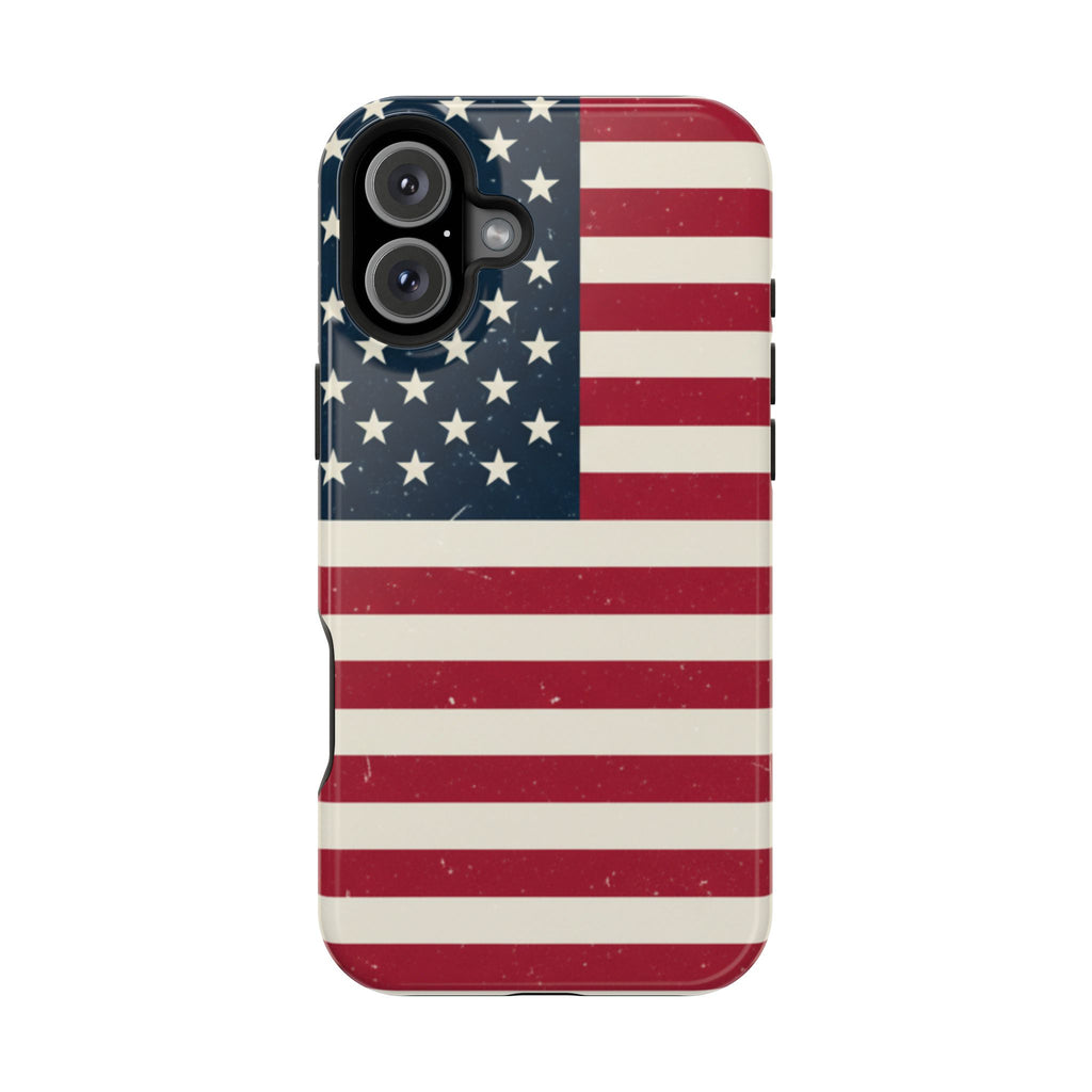 American Flag Magnetic Impact-Resistant Phone Case — USA Stars & Stripes Protection Fits iPhones