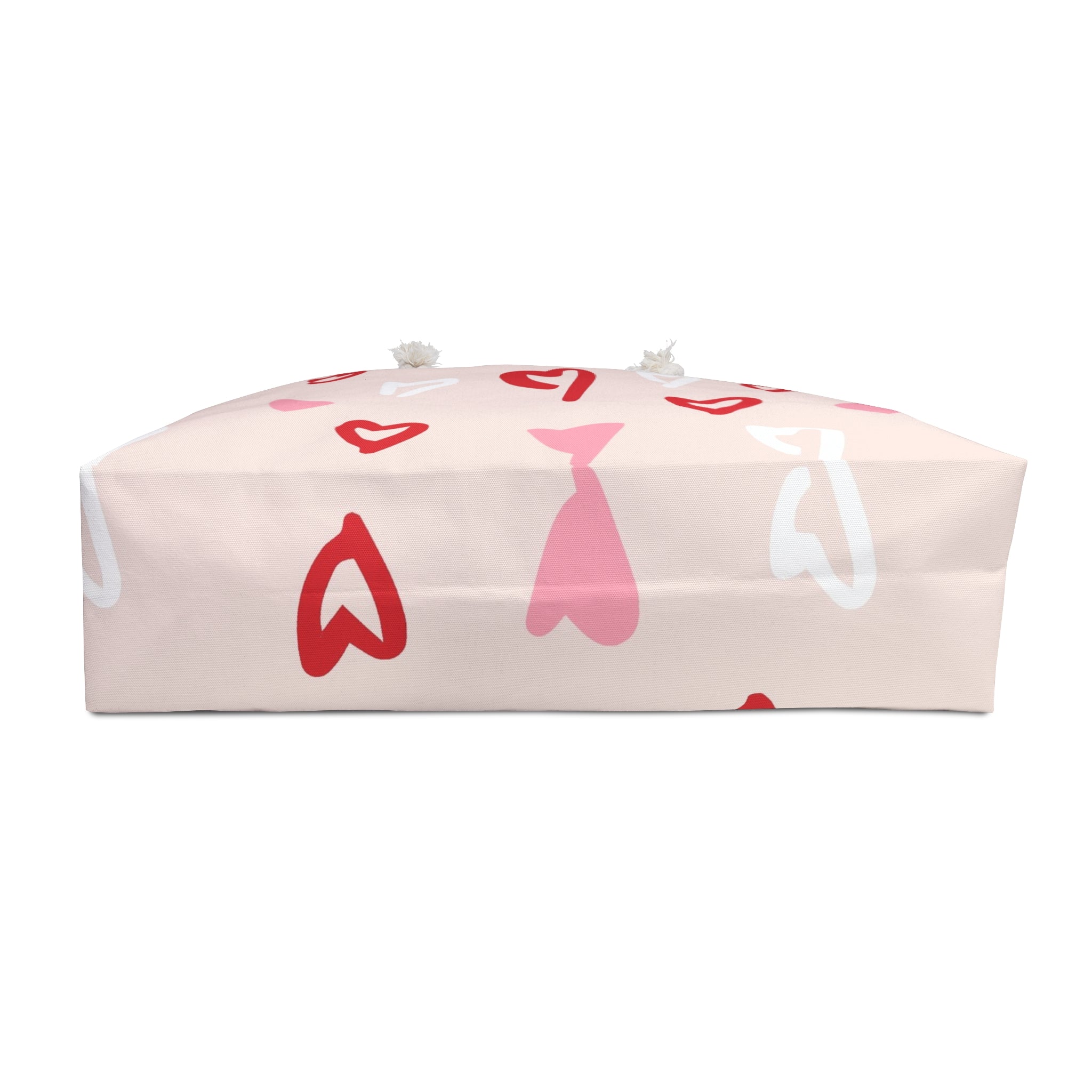 Heart Pattern Weekender Bag – Pink & Red Valentine Travel Tote