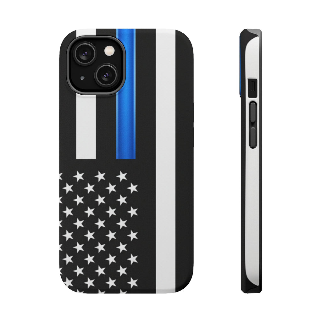 Thin Blue Line Magnetic Phone Case — Impact‑Resistant Protective Cover for iPhone
