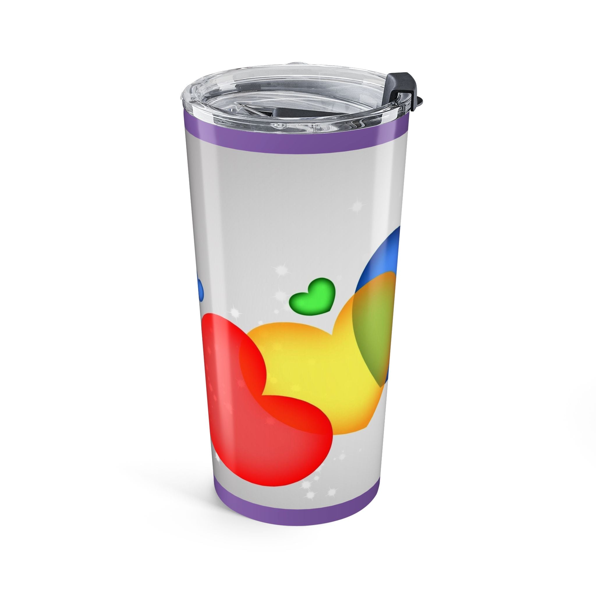 Heart Galaxy Pattern 20oz Tumbler – Rainbow of Hearts Travel Cup