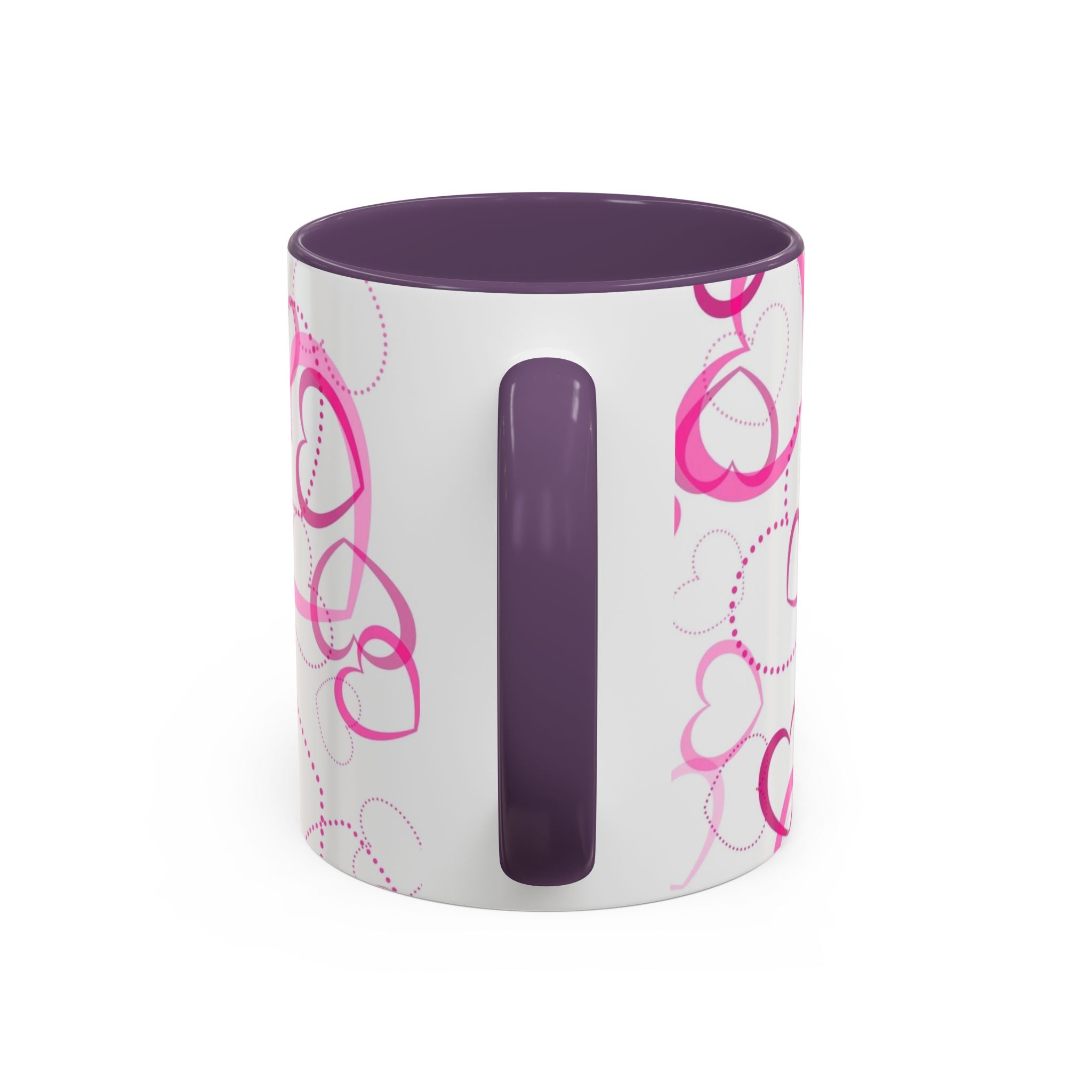 Pink Heart Pattern Accent 11oz & 15oz Coffee Mug