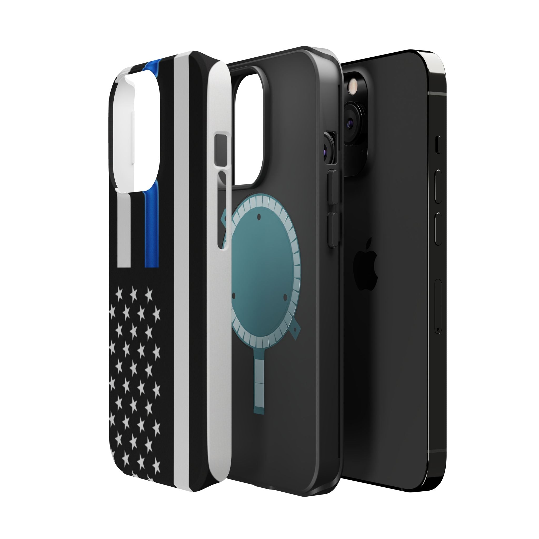 Thin Blue Line Magnetic Phone Case — Impact‑Resistant Protective Cover for iPhone