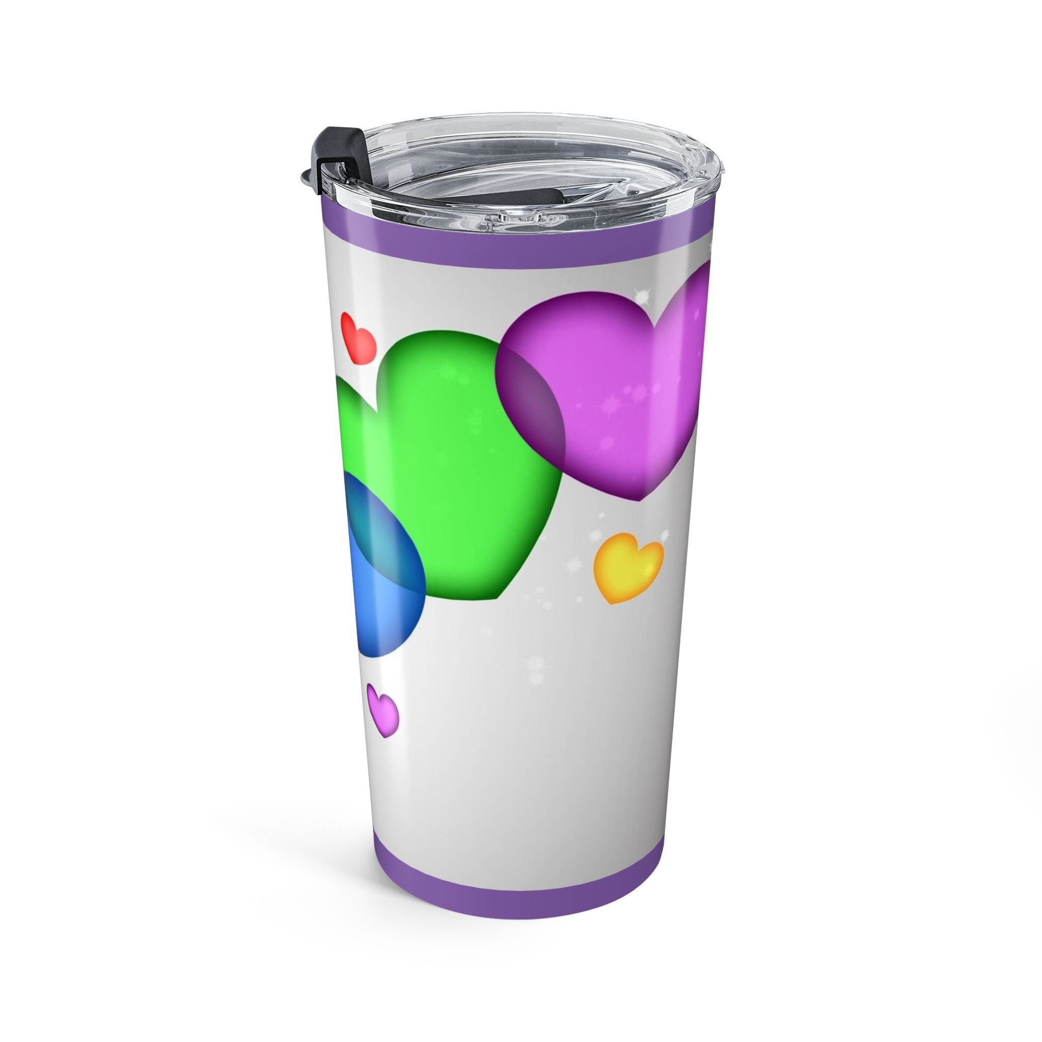 Heart Galaxy Pattern 20oz Tumbler – Rainbow of Hearts Travel Cup