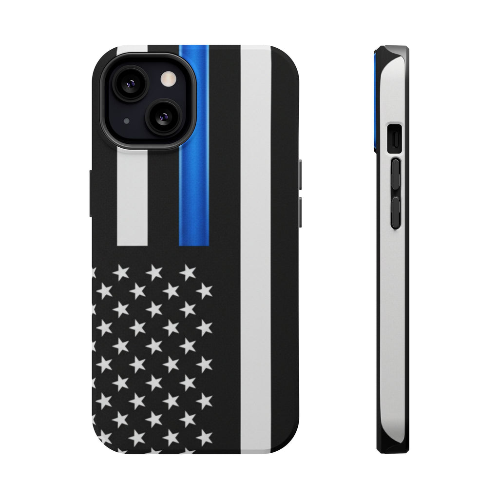 Thin Blue Line Magnetic Phone Case — Impact‑Resistant Protective Cover for iPhone