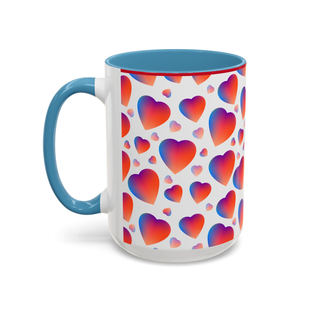 Pink Gradient Hearts Accent Coffee Mug 11oz & 15oz