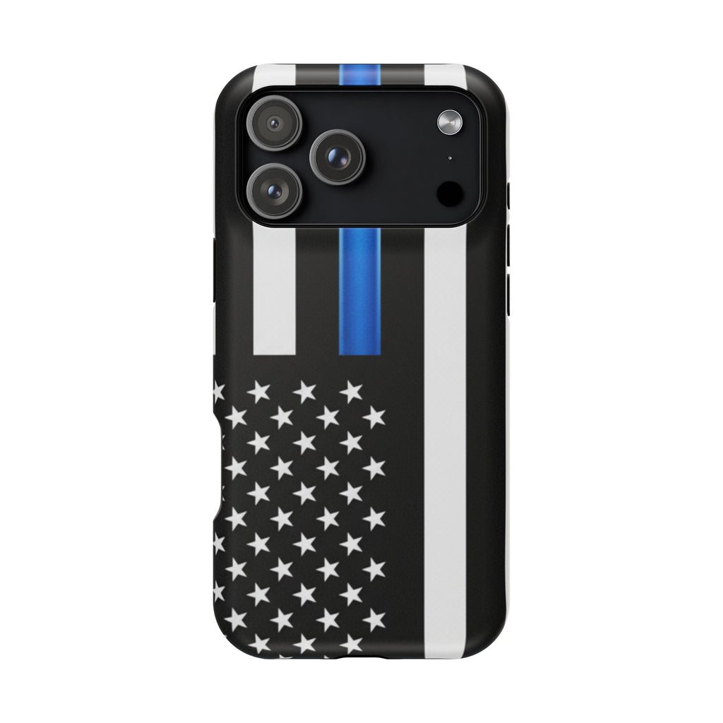 Thin Blue Line Magnetic Phone Case — Impact‑Resistant Protective Cover for iPhone
