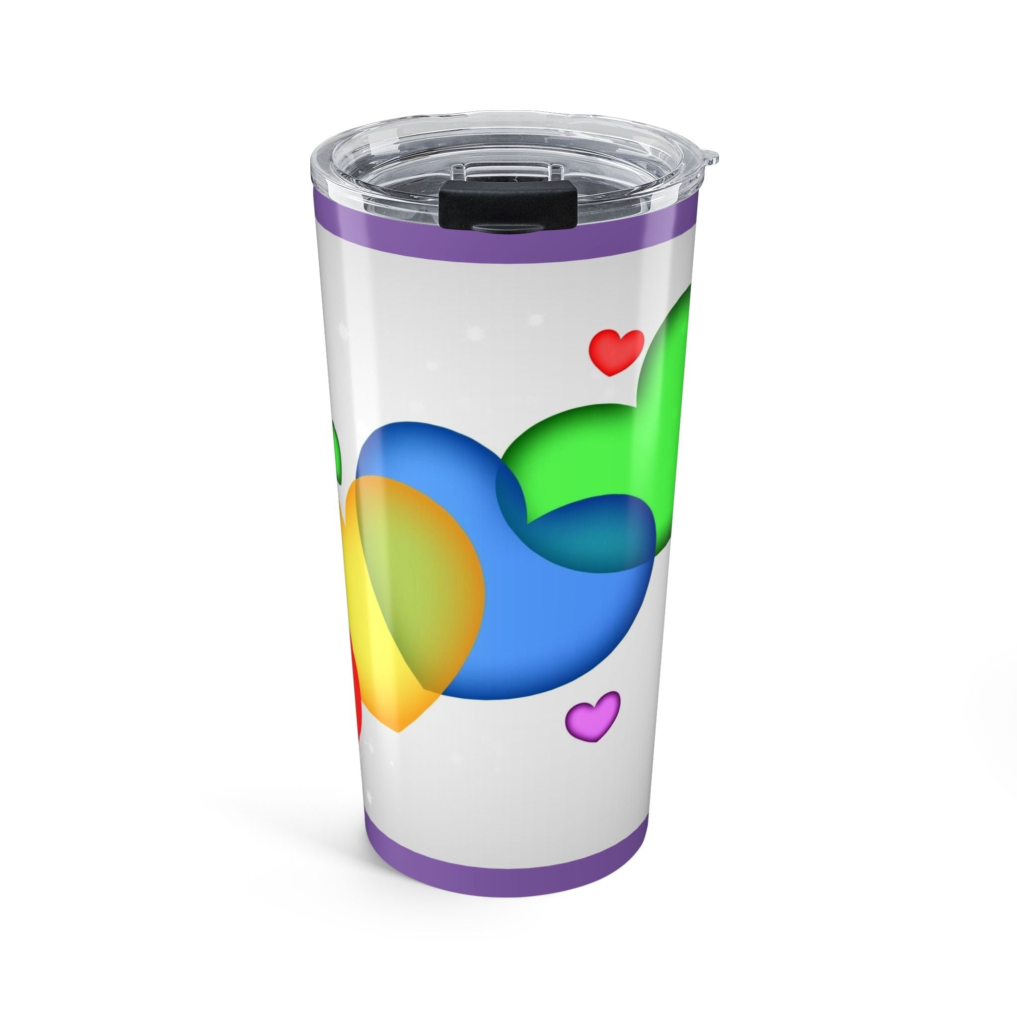 Heart Galaxy Pattern 20oz Tumbler – Rainbow of Hearts Travel Cup