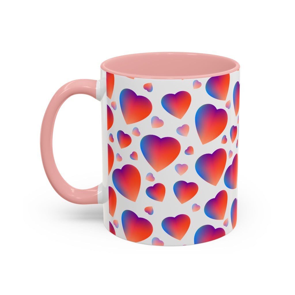 Pink Gradient Hearts Accent Coffee Mug 11oz & 15oz