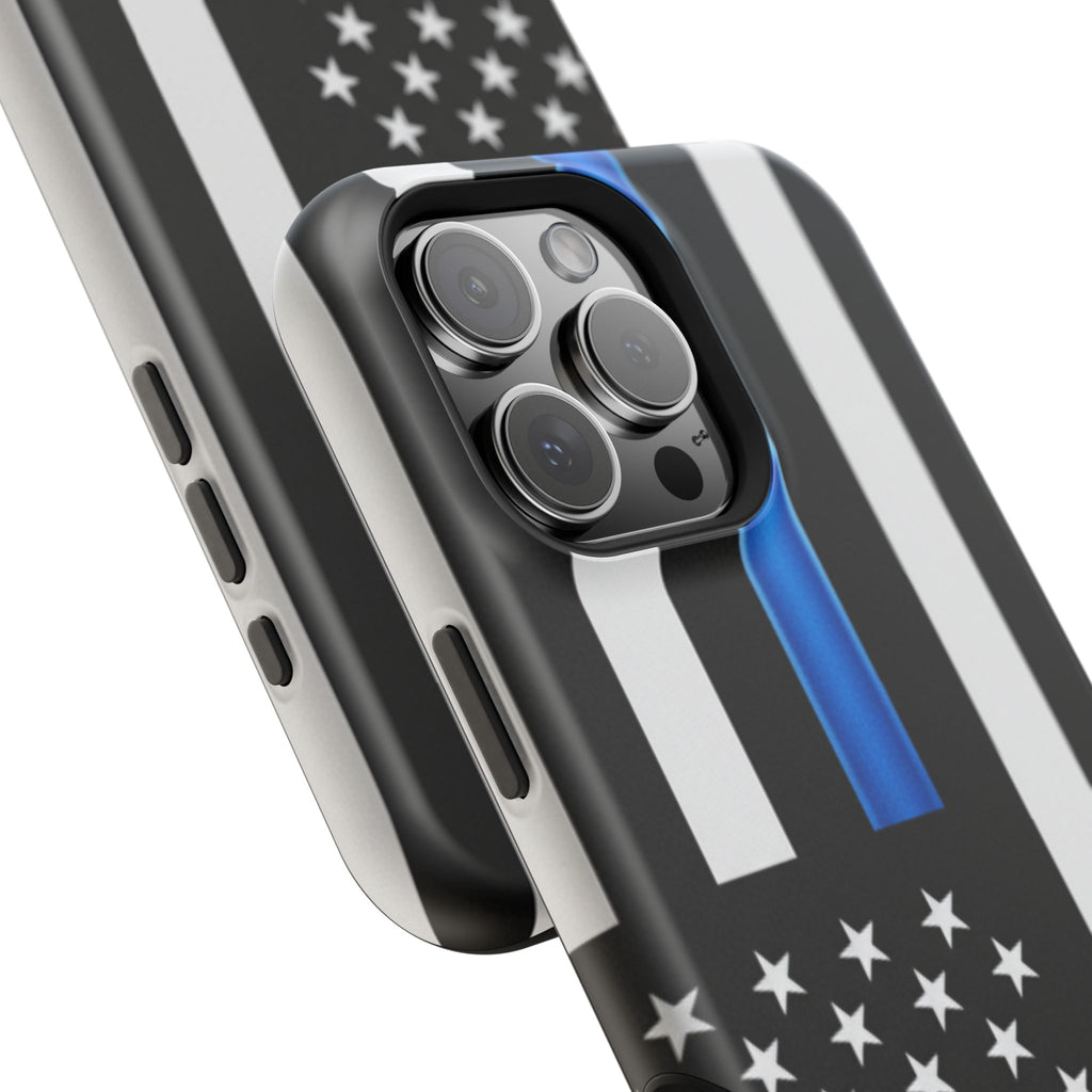 Thin Blue Line Magnetic Phone Case — Impact‑Resistant Protective Cover for iPhone