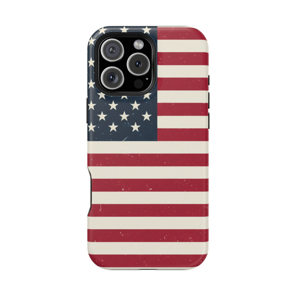 American Flag Magnetic Impact-Resistant Phone Case — USA Stars & Stripes Protection Fits iPhones