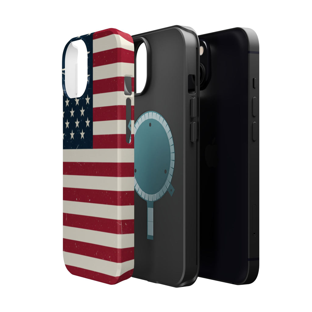 American Flag Magnetic Impact-Resistant Phone Case — USA Stars & Stripes Protection Fits iPhones