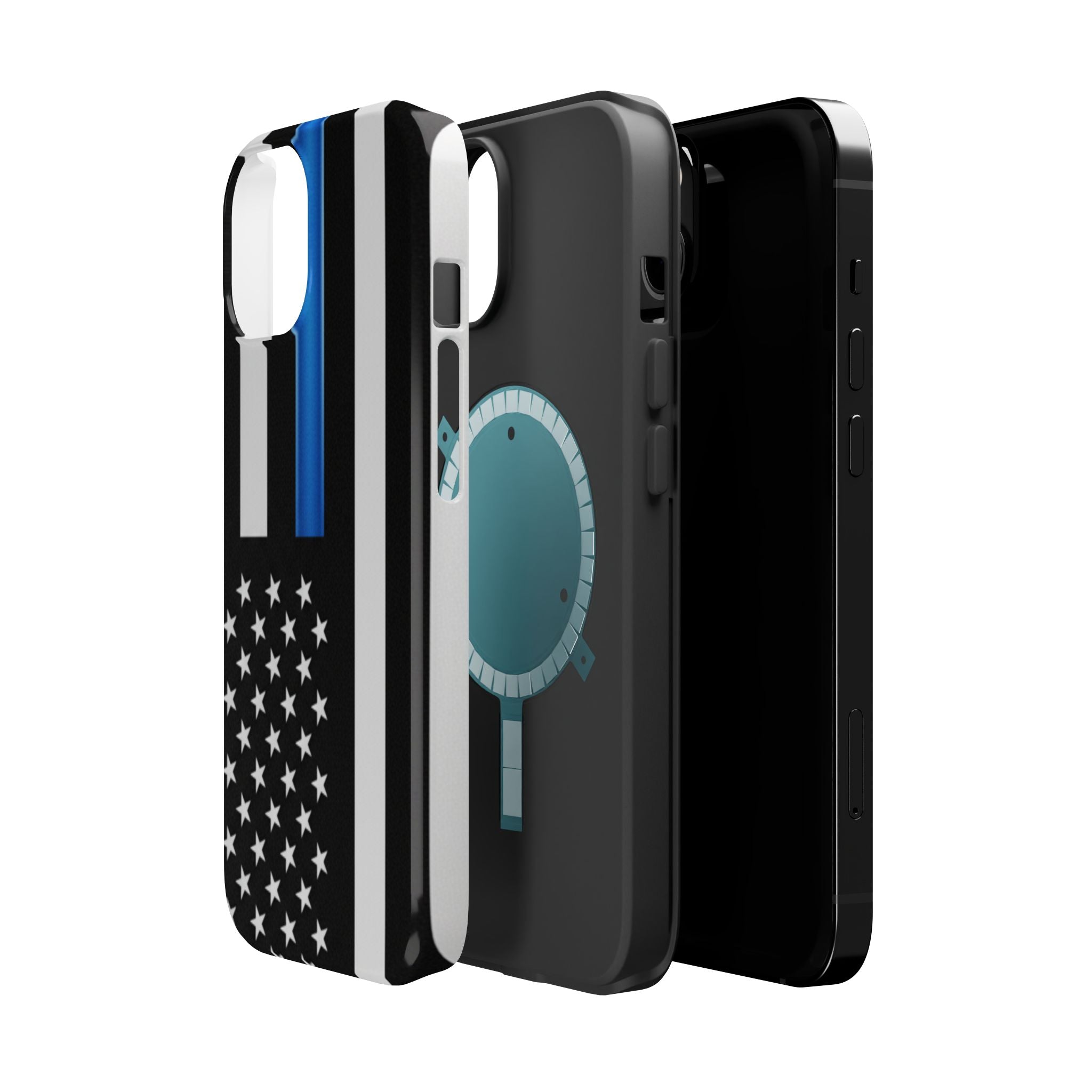 Thin Blue Line Magnetic Phone Case — Impact‑Resistant Protective Cover for iPhone