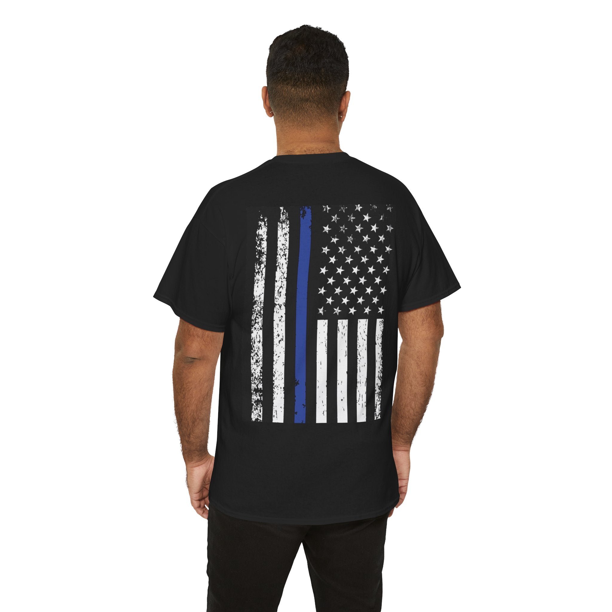 I Support the Blue Line Front & Back Unisex Heavy Cotton Tee