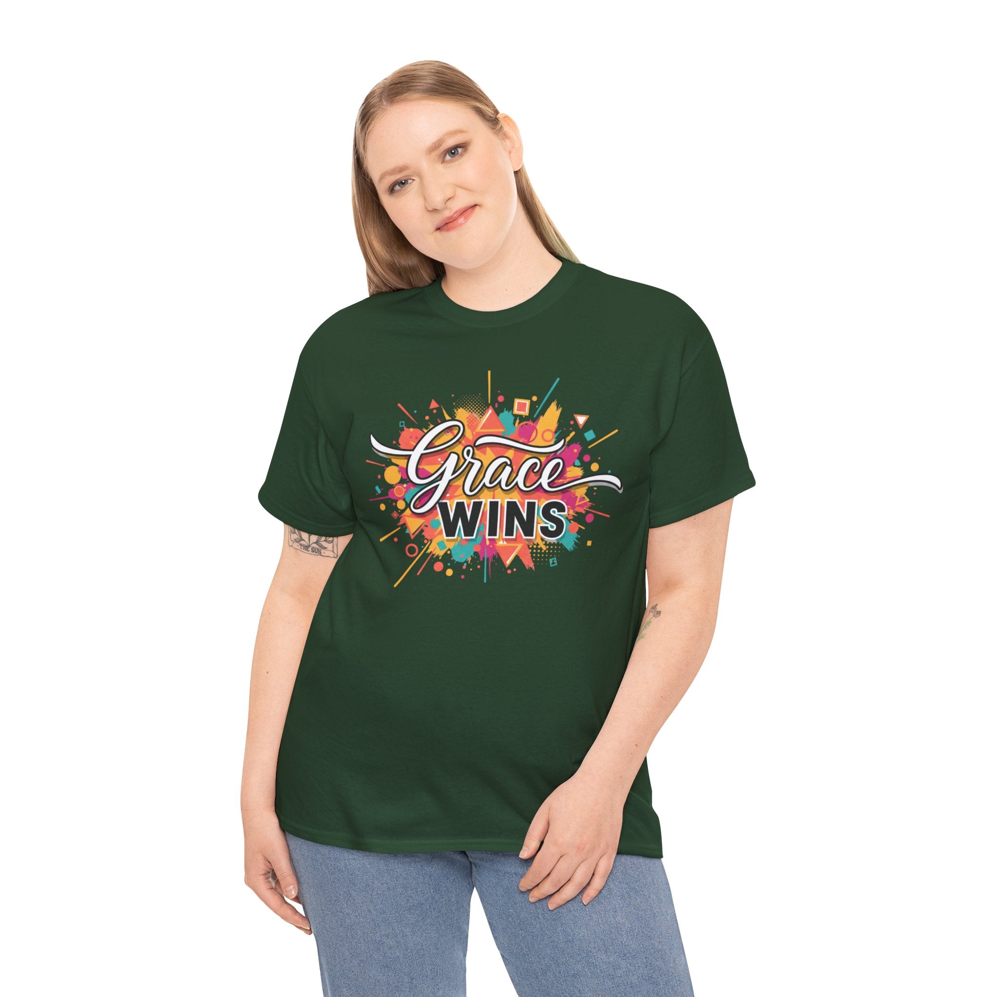 "Grace Wins" Colorful Inspirational Tee