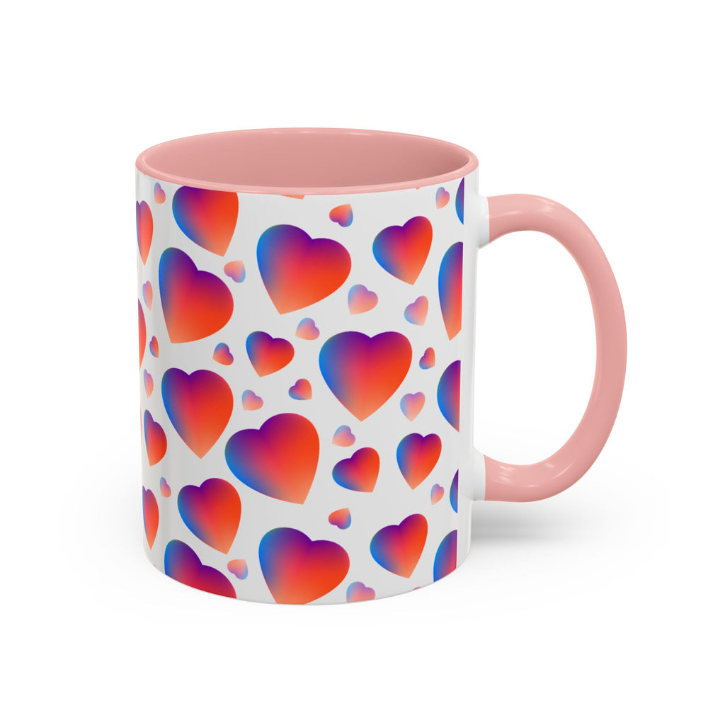 Pink Gradient Hearts Accent Coffee Mug 11oz & 15oz