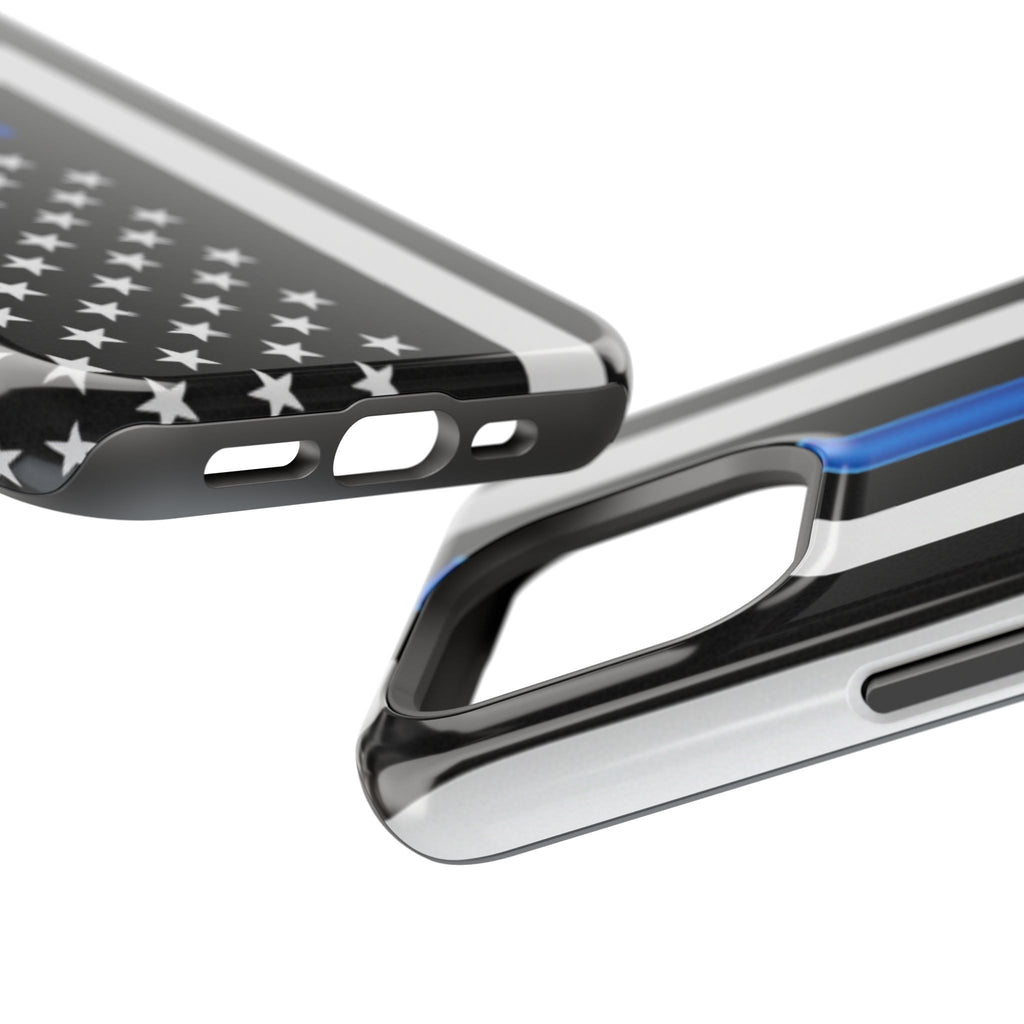 Thin Blue Line Magnetic Phone Case — Impact‑Resistant Protective Cover for iPhone