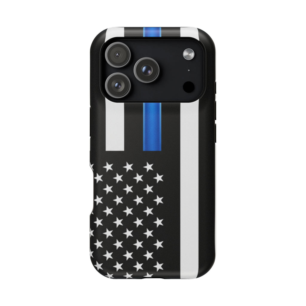 Thin Blue Line Magnetic Phone Case — Impact‑Resistant Protective Cover for iPhone
