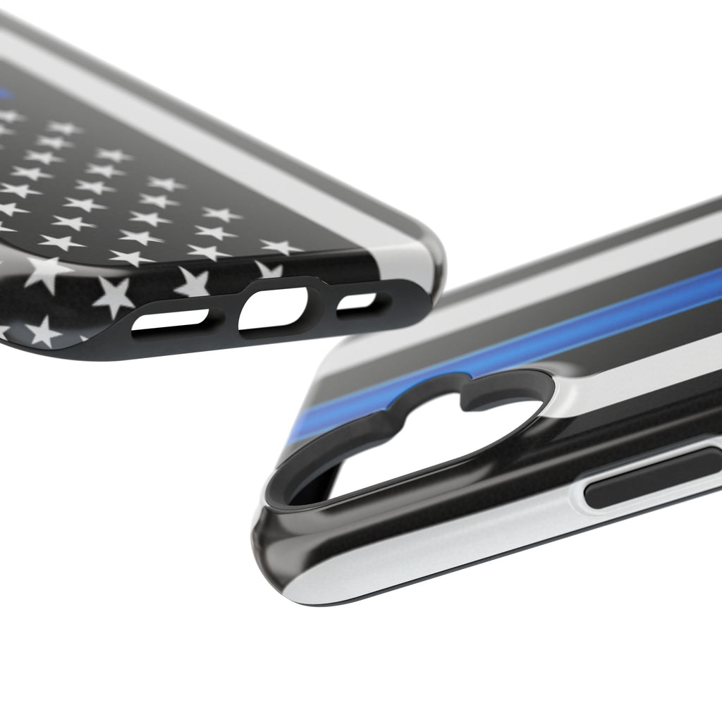 Thin Blue Line Magnetic Phone Case — Impact‑Resistant Protective Cover for iPhone