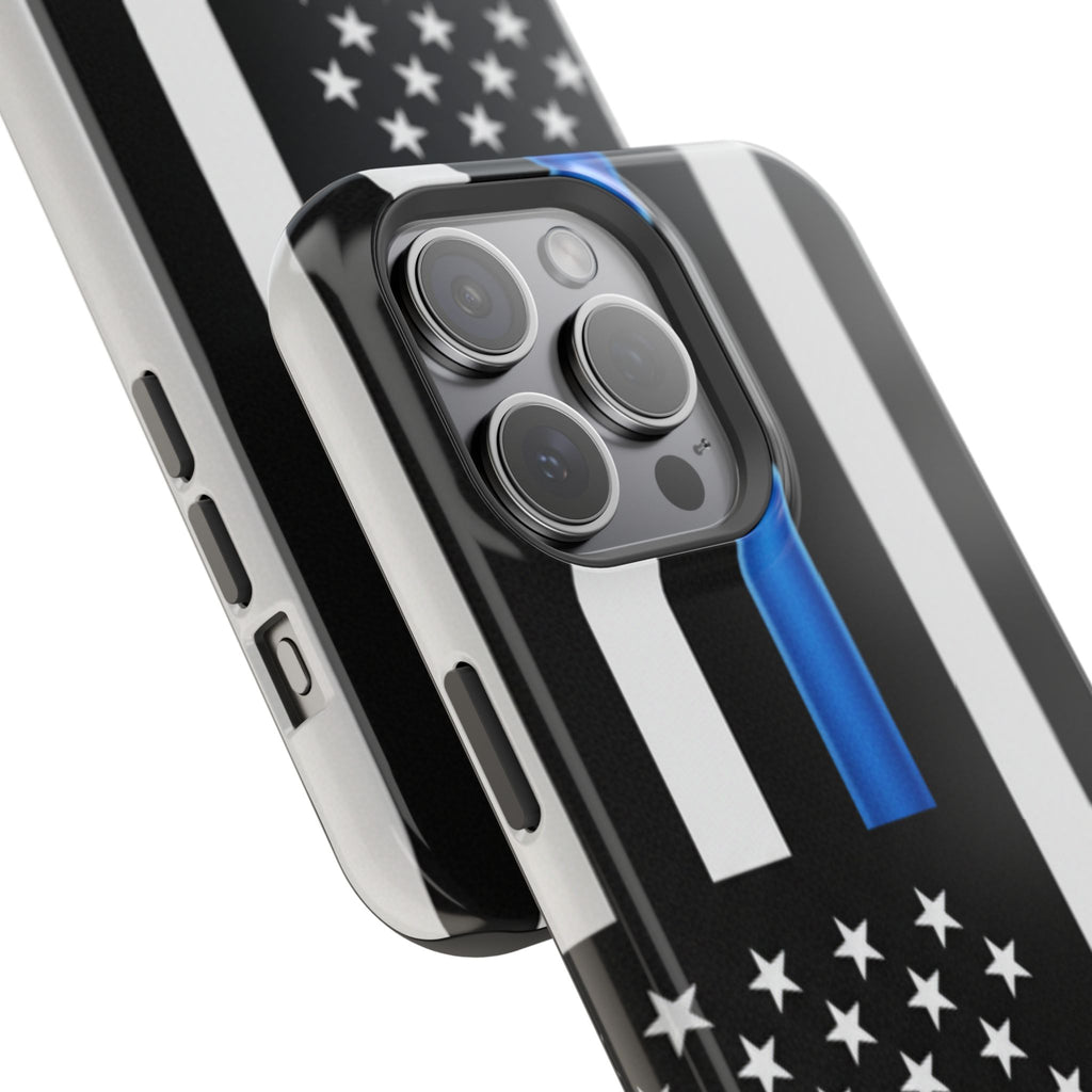 Thin Blue Line Magnetic Phone Case — Impact‑Resistant Protective Cover for iPhone