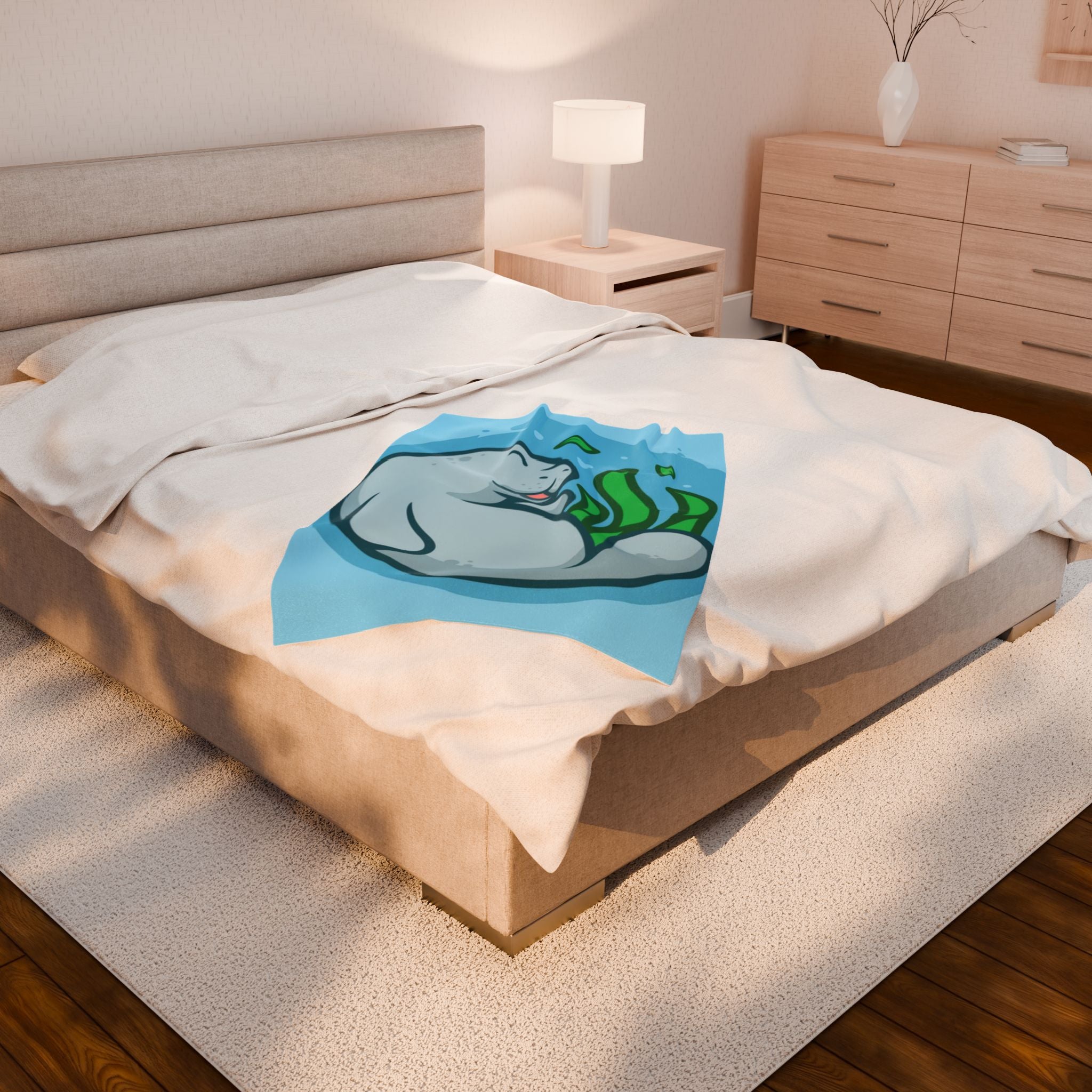 Manatee Velveteen Plush Blanket - 3 sizes available