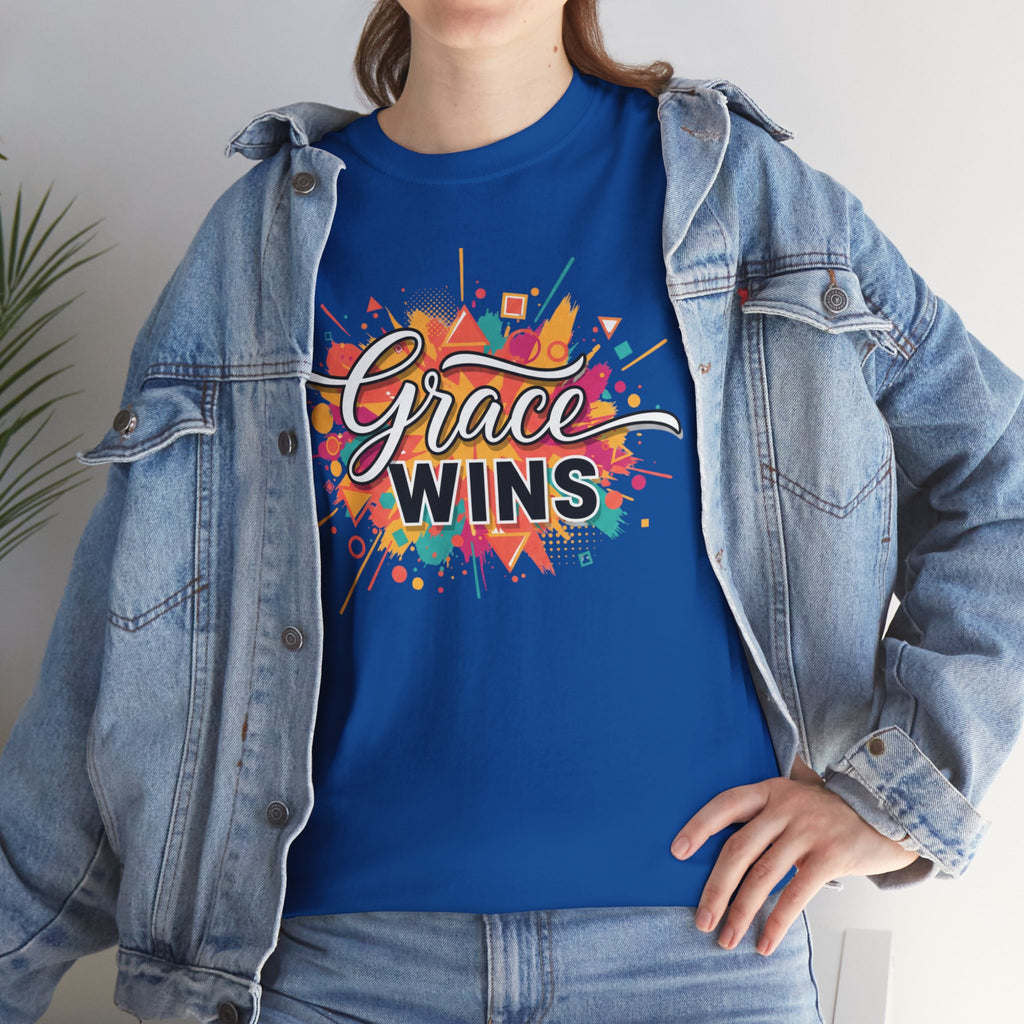 "Grace Wins" Colorful Inspirational Tee