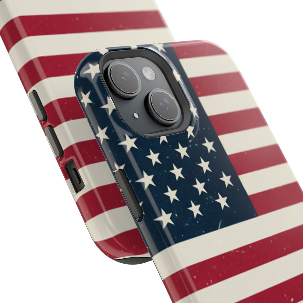 American Flag Magnetic Impact-Resistant Phone Case — USA Stars & Stripes Protection Fits iPhones